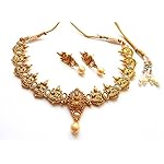 Off-white Brass Base Metal Traditional Jewellery Set