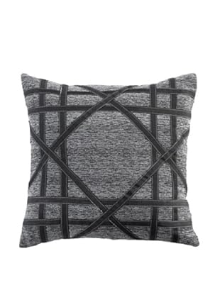 Lace Mace Pillow, Black/Grey, 18