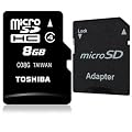 ���� TOSHIBA microSDHC 8GB�imicroSD 8GB�j �����i SD�A�^�v�^�t�� �i���s�A���o���N�i�j