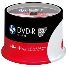 HP �f�[�^�pDVD-R 4.7GB 16�{���Ή� �z���C�g���C�h�v�����^�u�� 50���X�s���h�� DVD-R4.7HPWBX50SA