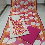 Beige-pink Khadi Dress Material With Dupatta