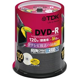 TDK �^��pDVD-R CPRM�Ή� 16�{���Ή� �p�[���J���[�f�B�X�N 100���X�s���h�� DR120DC100PUD