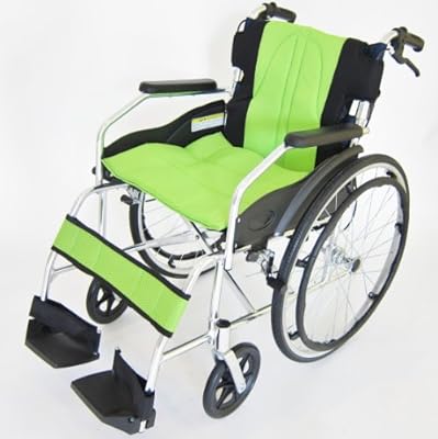 【チャップス全10色】新色!爽やかフレッシュライムカラー!大手クリニックやケアセンターでの採用実績多数!【軽量】【自走式】【アルミ】【車椅子】【ノーパンクタイヤ】【駐車&介助ブレーキ付き】【折りたたみ式】【背折れ】【車イス】【介助用にも!】【A101-AL】【送料無料】