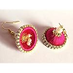 Silk Thread Jhumka Earrings - Pink