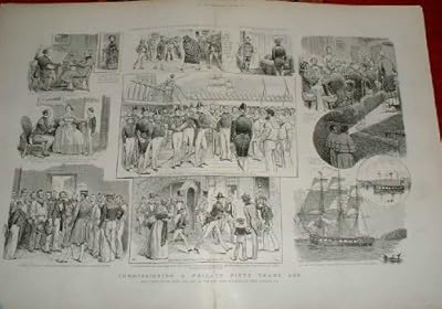  1843 枚の古い印刷物のフリゲート艦を依託することは海軍を出荷します