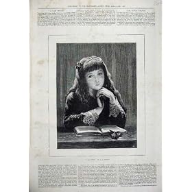 1875 Fine Art Portrait Beautiful Little Girl Book Print