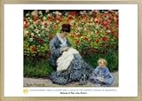  Poster Reproduction encadré(e): Claude Monet - Camille And A Child In The Artists Garden In Argenteuil (70 x 50cm)