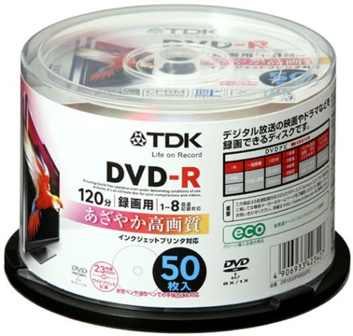TDK �^��pDVD-R �f�W�^�������^��Ή�(CPRM) �z���C�g���C�h�v�����^�u�� 1-8�{�� �X�s���h��50���p�b�N DR120DPWB50PU TDK (21���̊��z) 1,560