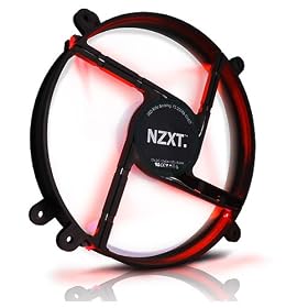 NZXT PHANTOM�T�C�h�p�l����p�̐É�200mm�t�@�� ���b�hLED���� FS200LED-RD