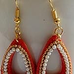 Pragnya's Orange Silk thread Earring