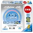 Victor �f���p�u���[���C�f�B�X�N 1��^��p 260�� 50GB 2�{�� �z���C�g�v�����^�u�� 5�� ���{�� BV-R260FW5