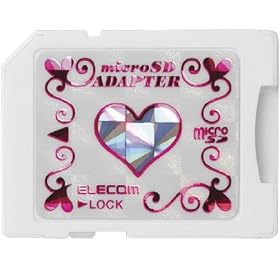ELECOM �f�U�C��microSD�J�[�h �A�_�v�^�L 2GB Loverish plus (Heart) �s���N MF-MHSD02GPN