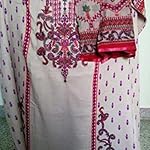 Multi Floral Cashmere Dress Material With Dupatta