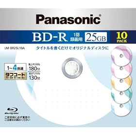 Panasonic �u���[���C�f�B�X�N ���{�� �^��p4�{�� 25GB(�P�w �ǋL�^) 10���p�b�N AromaII LM-BR25L10A