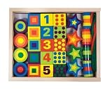  Melissa & Doug Deluxe Wooden 27-Piece Lacing Beads in a Box