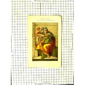 C1790-C1900 Fresco Sibyl Delphi Michel Angelo Colour