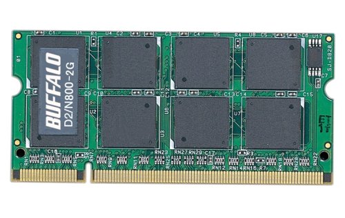 BUFFALO �m�[�gPC�p���݃����� PC2-6400 (DDR2-800) 2GB D2/N800-2G/E �o�b�t�@���[ (17���̊��z) 2,980