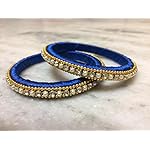 Blue Plastic Pearl Fashion Bangle Set of 2