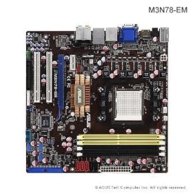 ASUSTek �}�U�[�{�[�h AMD SocketAM2+/DDR2�������Ή� M-ATX M3N78-EM