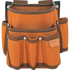 【クリックで詳細表示】タジマ プロマックス 電工腰袋(2段/工具差し付)ブラウン PM-DE2K