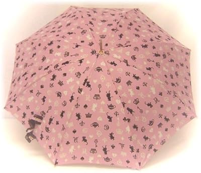アトリエ花　hana. アリス　とっても可愛い晴雨兼用傘　日本製　ピンク (持ち手の色　ゴールド)