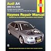 Haynes Repair Manual Audi A4, 2002-2008: Models Covered: Audi A4 Sedan, Avant and Cabriolet - 2002 through 2008 1.8L/2.0L four-cylinder turbo and 3.0L/3.2L V6 engines: Does not include diesel (Hayne's Automotive Repair Manual)