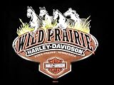  Wild Prairie Harley Davidson Men's Black Short-sleeve T-Shirt. Classic Logos. BLK-BS-WILD-T