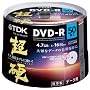 TDK �f�[�^�pDVD-R 16�{���Ή� �z���C�g���C�h�v�����^�u�� ���d�V���[�Y ���{�� 50���X�s���h�� DR47HCPWC50PA