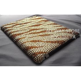 Apple iPad2 �f�R �P�[�X high quality shiny decoration Case �yGold Brown zebra�i�[�u���j�z