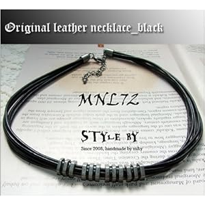 【クリックでお店のこの商品のページへ】チョーカーネックレス レザー(黒/ブラック) メンズアクセサリー