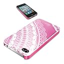 iBUFFALO iPhone4S iPhone4 両対応 デザインハードケース液晶保護フィルム付 レースホワイト BSIP11PCD9
