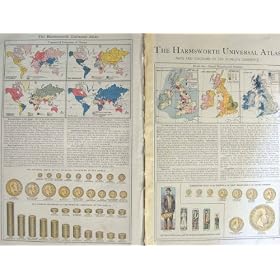 HARMSWORTH MAP 1906 WORLD'S COMMERCE IMPORTS METAL