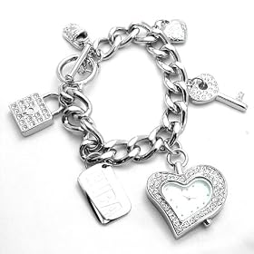 NBA OFFICIAL WATCH (�G�k�r�[�G�[�I�t�B�V�����E�H�b�`) �r���v nba4her Heart ���f�B�[�X �u���X���b�g�E�H�b�` NBH201 �V���o�[