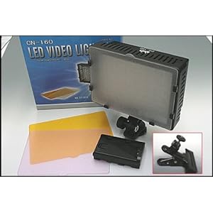 【クリックで詳細表示】LED160球 高品質LEDビデオライト 【新品】クリップ雲台付