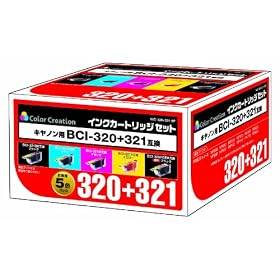 �J���[�N���G�[�V���� CANON BCI-321�E320PGBK 5�p�b�N NIC-320+321-5P