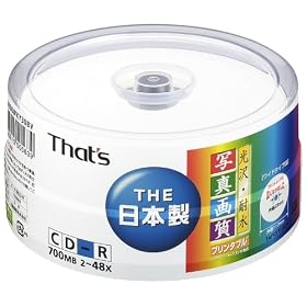 ���z�U�d�� That's CD-R�f�[�^�p 48�{��700MB ����E�ϐ��ʐ^�掿���C�h�v�����^�u�� �X�s���h���P�[�X30���� CDR80WKY30BV