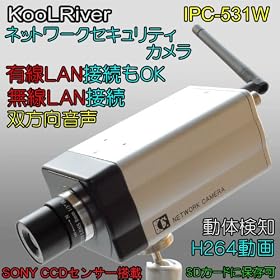 IPC531W  �l�b�g���[�N�Z�L�����e�B�J�������C���^�[�l�b�g�œ���E�������m�F����Ɠx����SONY CCD����
