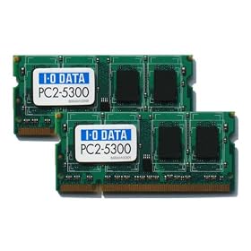 I-O DATA PC2-5300(DDR2-667)�Ή� 200�s�� S.O.DIMM 1GBx2 SDX667-H1GX2