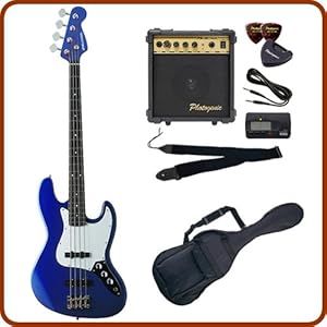 【クリックで詳細表示】SELDER ベース ジャズベースタイプ JB-30 初心者入門リミテッドセット /メタリックブルー(9707013557)