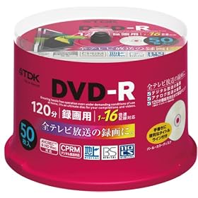 TDK �^��pDVD-R �f�W�^�������^��Ή�(CPRM) 1-16�{���Ή� �p�[���J���[�f�B�X�N 50���p�b�N DR120DC50PUD