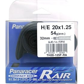 Panaracer(�p�i���[�T�[) R-AIR�`���[�u H/E20x1.00~1.25�����o���u TH20-125F-RA