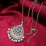 Blue Metal Alloy Pearl Fashion Necklace