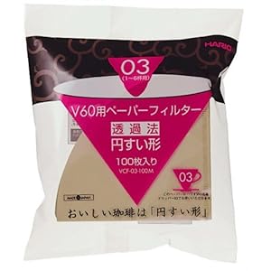 【クリックで詳細表示】ハリオ V60用ペーパーフィルター 01M 1-6杯用 100枚入り VCF-03-100M