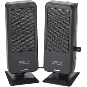 ELECOM �}���`���f�B�A�X�s�[�J USB�d���^�C�v 0.5W(�u���b�N) MS-UP201BK