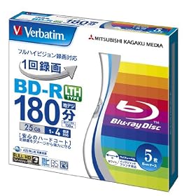 �O�H���w���f�B�A Verbatim BD-R LTH TYPE (�n�[�h�R�[�g�d�l) 1��^��p 25GB 1-4�{�� 5mm�P�[�X 5���p�b�N ���C�h����Ή� �z���C�g���[�x�� VLR130YP5V1