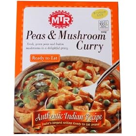�l�s�q �C���h�� �O���[���s�[�X�ƃ}�b�V�����[���̃J���[ ���g���g �R�O�O�� MTR Peas & Mushroom Curry 10.56oz