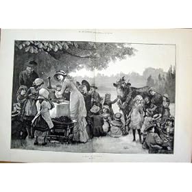 Arcadia Cow Children Park Picnic Fine Art 1881