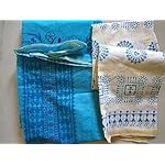 Blue Dress Material With Dupatta