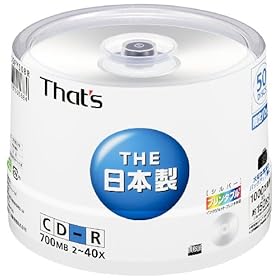 ���z�U�d�� That's CD-R�f�[�^�p 40�{��700MB �v�����^�u���� �X�s���h���P�[�X50���� CDR80SPY50BR