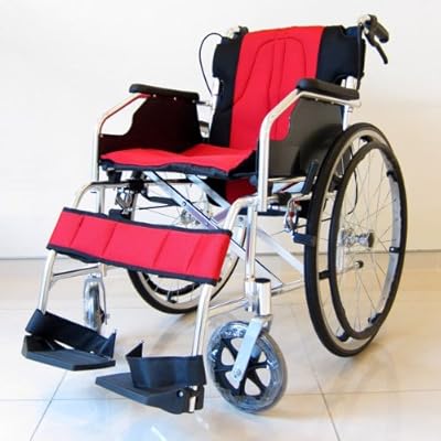 【チャップス】【全10色】艶やかなイタリアンレッド! 【軽量】【自走式】【アルミ】【車椅子】【ノーパンクタイヤ】【介助ブレーキ付き】【折りたたみ式】【背折れ】【車イス】【介助用】にも!【A101-AR】